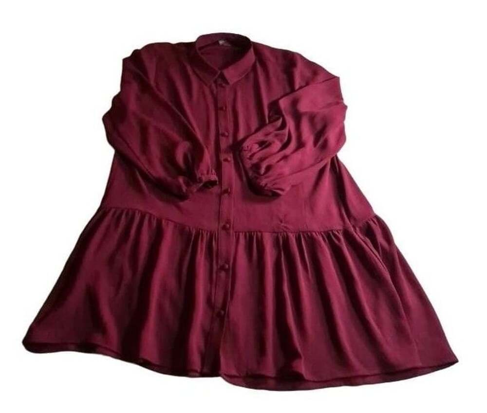 Vince Camuto Burgundy Long Sleeve Button Down Shirt Size L